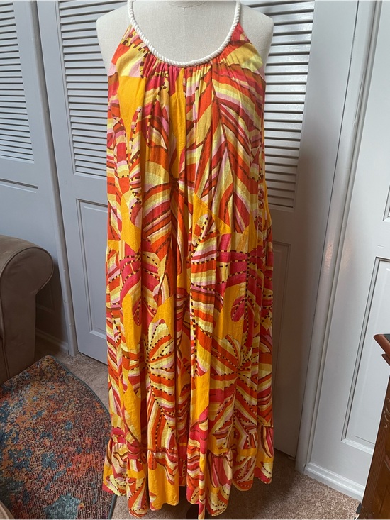 Anthropologie Dresses & Skirts - Anthropologie Farm Rio Maxi Dress  Yellow Pink Orange Printed Large